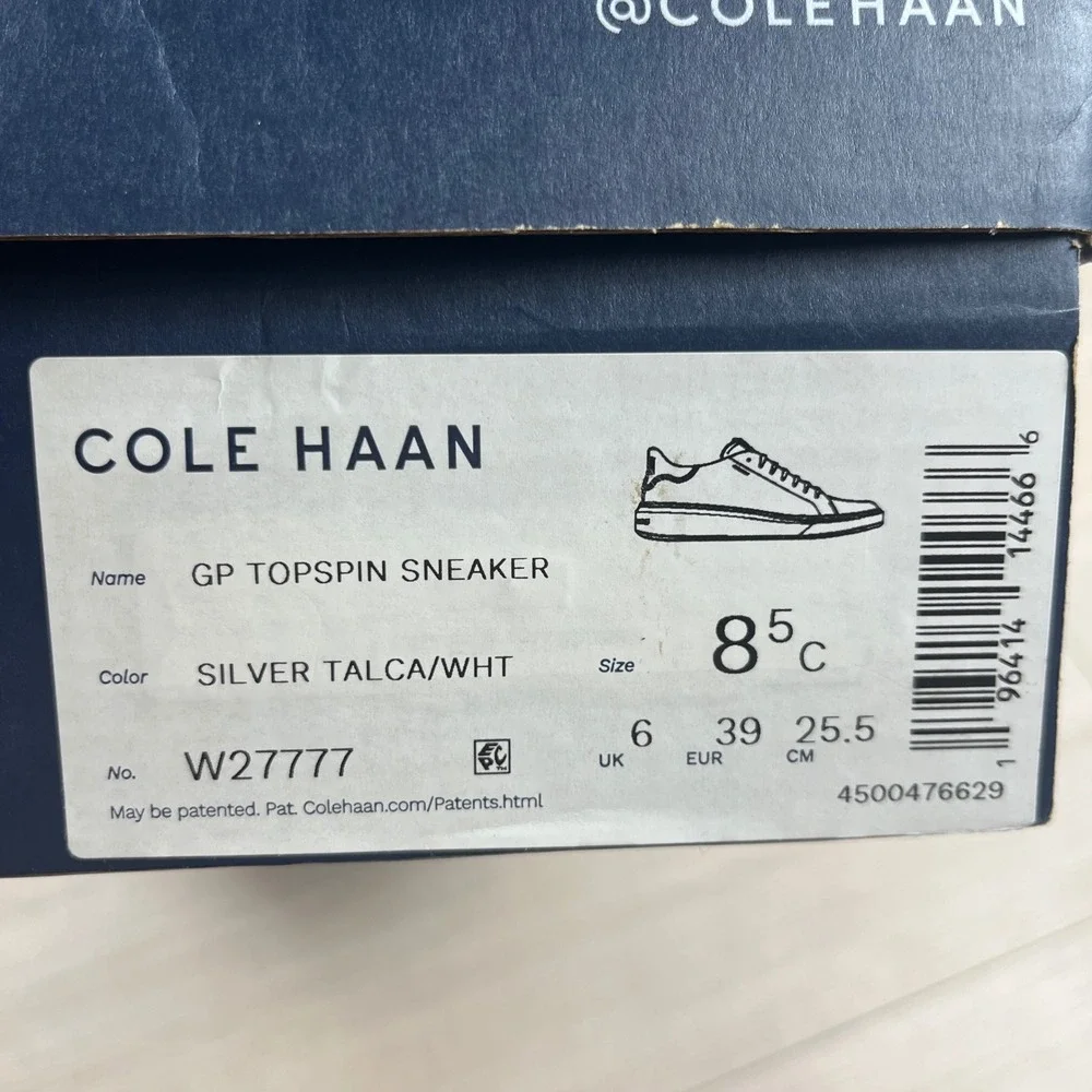 Cole Haan GrandPro Rally Court Metallic Silver Leather Platform Sneakers 7C